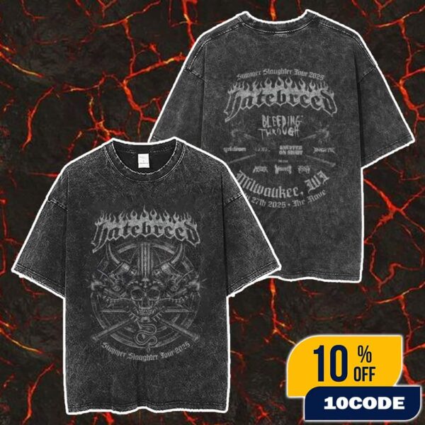 Hatebreed Summer Slaughter Tour 2025 At Milwaukee July 27th 2025 At The Rave Event Tee With Lineup Merch Unisex Two Sided Washed T-Shirt