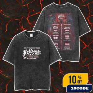 Helsinki Metal Festival 8-9 August 2025 At Helsinki Finland Poster Lineup Merch Unisex Two Sided Washed T-Shirt