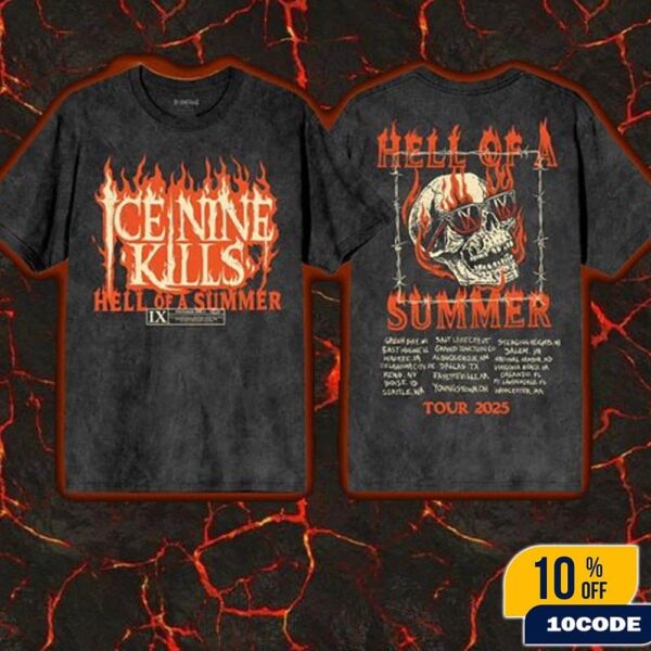 Ice Nine Kills Hell Of A Summer Tour 2025 Dates List At Paramount Theatre Merchandies Fan Gift Wash T-Shirt, Hoodie