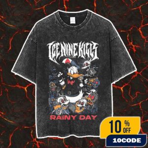 Ice Nine Kills Official Band Merch Donald The Duck Apocalypse Rainy Day Nightmare On The Ninth Collection Vintage Washed Unisex T-Shirt