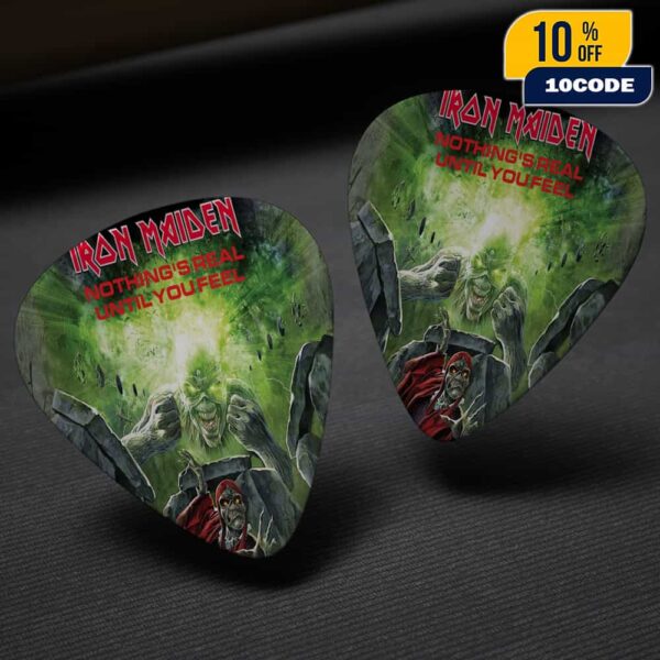 Iron Maiden Nothing’s Real Until You Feel World Tour 2027-28 From Brave New World To The Final Frontier Poster Event Guitar Pick
