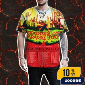 JID God Does Like Paradise Tour 2025 North America Cities Dates With Young Nudy Fans Gift All Over Print Unisex T-Shirt