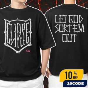 KAWS x Clipse Let God Sort Em Out Skeleton Artwork Unisex T-Shirt Merchandise