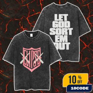Kaws x Clipse Let God Sort Em Out Shield Merch Unisex Two Sided Washed T-Shirt