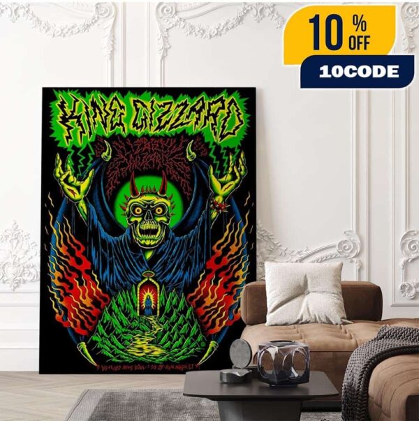 King Gizzard And The Lizard Wizard New Haven Connecticut 2025 Concert Poster At Westville Music Bowl On July 30 Art By AMY JEAN Home Decor Poster Canvas