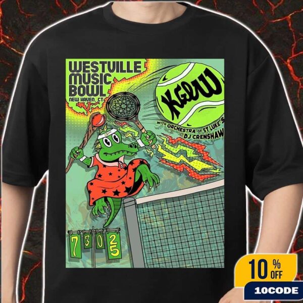 King Gizzard And The Lizard Wizard Orchestra New Haven Connecticut 2025 Gig Poster At Westville Music Bowl On July 30 Tennis Courts Art By Alex Gay Unisex T-Shirt