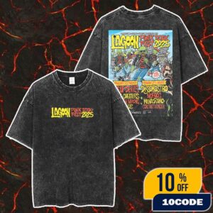 Lagoon Punk Rock Fest 2025 August 22-23 2025 At Parco Ciani Lugano Poster Lineup Artwork Merch Unisex Two Sided Washed T-Shirt