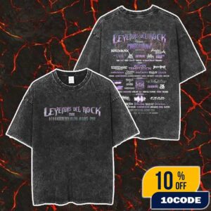 Leyendas Del Rock Festival 2025 6-9 August At Villena Alicante Spain Rock Metal With Poster Lineup Merch Unisex Two Sided Washed T-Shirt