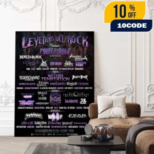 Leyendas Del Rock Festival 2025 6-9 August At Villena Alicante Spain Rock Metal With Poster Lineup Poster Canvas Home Decor