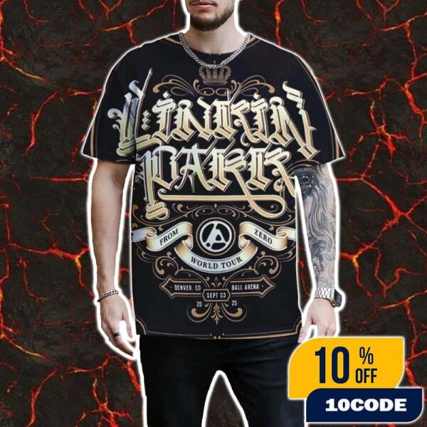 Linkin Park From Zero World Tour 2025 Denver Colorado Event Poster At Ball Arena On September 3 2025 Artist CRYPTIK All Over Print Unisex T-Shirt