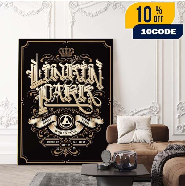 Linkin Park From Zero World Tour 2025 Denver Colorado Event Poster At Ball Arena On September 3 2025 Artist CRYPTIK Home Decor Poster Canvas