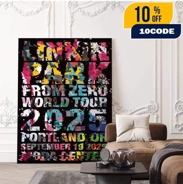 Linkin Park From Zero World Tour 2025 Portland Oregon Event Poster At Moda Center On September 19 2025 Artist ASKEW ONE Home Decor Poster Canvas