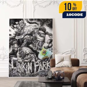 Linkin Park From Zero World Tour 2025 San Jose California Event Poster At SAP Center On September 15 2025 Artist Jonathan Wayshack Home Decor Poster Canvas