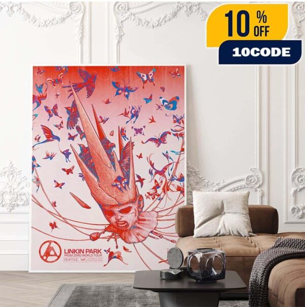 Linkin Park From Zero World Tour 2025 Seattle Washington Event Poster At Climate Pledge Arena On September 24 2025 Artist James Jean Home Decor Poster Canvas