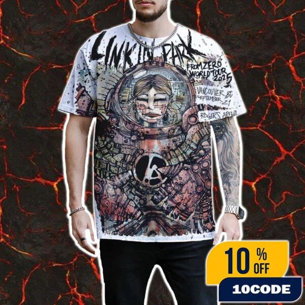 Linkin Park From Zero World Tour 2025 Vancouver BC Event Poster At Rogers Arena On September 21 2025 All Over Print Unisex T-Shirt