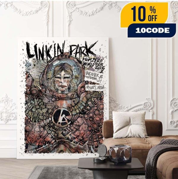 Linkin Park From Zero World Tour 2025 Vancouver BC Event Poster At Rogers Arena On September 21 2025 Home Decor Poster Canvas
