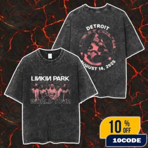 Linkin Park From Zero World Tour Detroit Event Tee August 14 2025 Exclusive Official Merchandise Available At Little Caesars Arena Merch Unisex Two Sided Washed T-Shirt