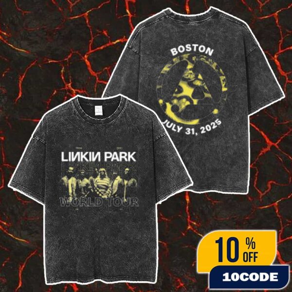 Linkin Park From Zero World Tour In Boston Exclusive Merch Event Tee 31 July 2025 At TD Garden Merch Unisex Two Sided Washed T-Shirt