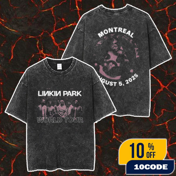 Linkin Park From Zero World Tour In Montreal Canada At Centre Bell Event Tee August 5 2025 Logo Merch Unisex Two Sided Washed T-Shirt