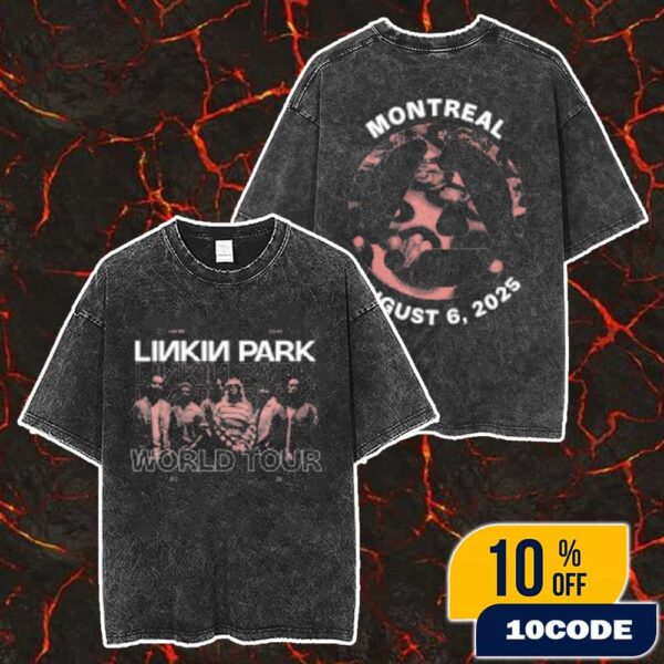 Linkin Park From Zero World Tour In Montreal Canada At Centre Bell Event Tee August 6 2025 Logo Merch Unisex Two Sided Washed T-Shirt