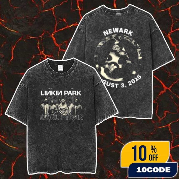 Linkin Park From Zero World Tour In Newark At Prudential Center Official Merch Event Tee August 3 2025 Logo Merch Unisex Two Sided Washed T-Shirt