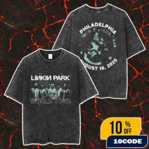Linkin Park From Zero World Tour Philadelphia Event Tee Official Merchandise On August 16 2025 At Xfinity Mobile Arena Merch Unisex Two Sided Washed T-Shirt