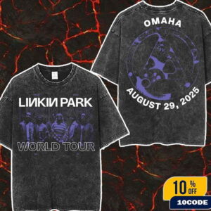 Linkin Park Omaha Nebraska From Zero World Tour 2025 Event Merch Tee At Chi Health Center On August 29 2025 Wash Two Sides T-Shirt