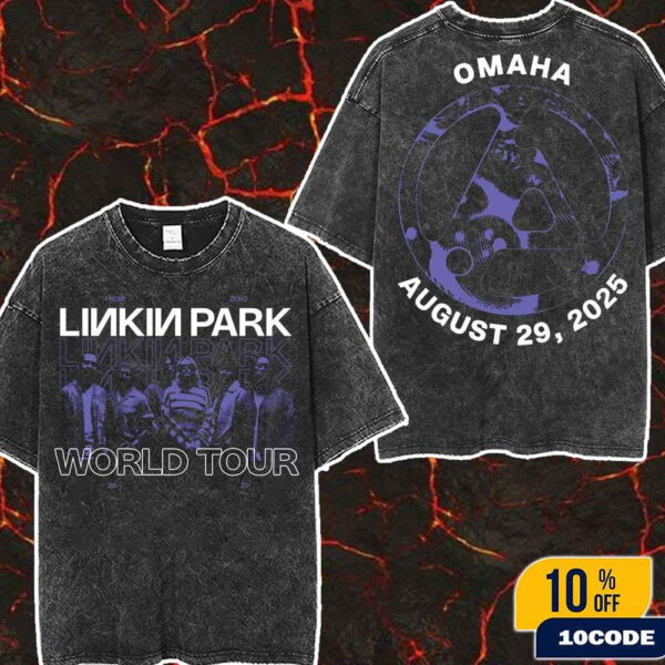 Linkin Park Omaha Nebraska From Zero World Tour 2025 Event Merch Tee At Chi Health Center On August 29 2025 Wash Two Sides T-Shirt