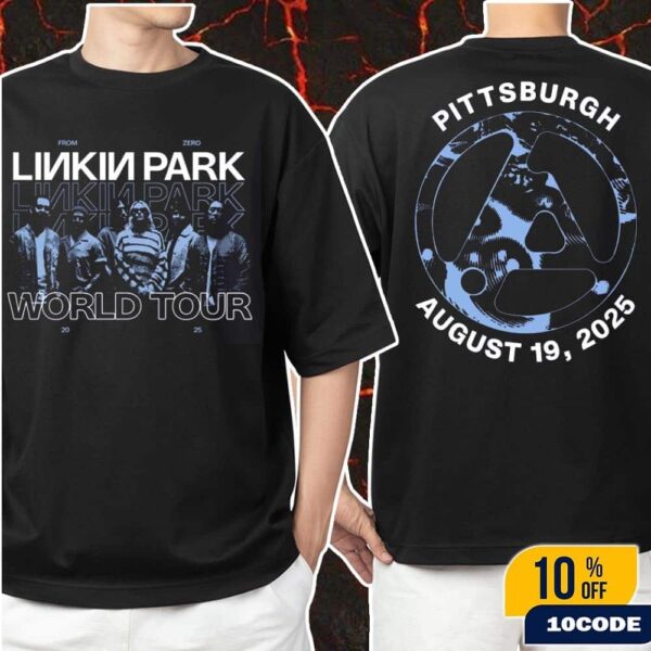Linkin Park Pittsburgh Pennsylvania 2025 Merch Tee From Zero World Tour At PPG Paints Arena On August 19th 2025 Merch Fan Gift Classic Two Sides T-Shirt