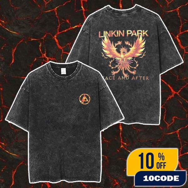 Linkin Park x Peace And After Collaboration Official Japanese 2025 Merchandise Backprint Merch Unisex Two Sided Washed T-Shirt