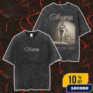 Live From The Swamp Starring Doechii Tour 2025 Poster Tour Dates Merch Unisex Two Sided Washed T-Shirt
