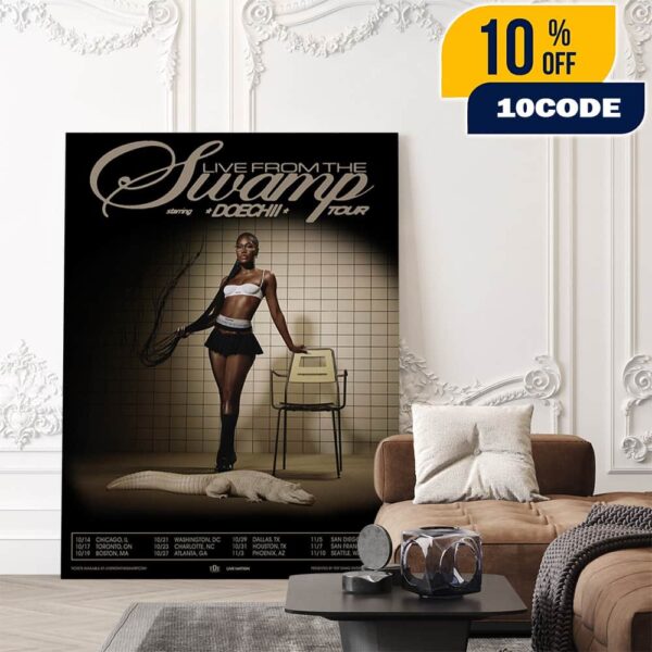 Live From The Swamp Starring Doechii Tour 2025 Poster Tour Dates Poster Canvas Home Decor
