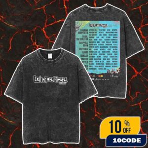 Lollapalooza Brasil 2026 On March 20-21-22 2026 At Autodromo De Interlagos Sao Paulo Brasil Multi-day Music Festival With Lineup Merch Unisex Two Sided Washed T-Shirt