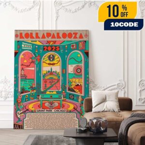 Lollapalooza Chicago 2025 Commemorative Exclusive Poster In Illinois At Grant Park On July 31 – August 3 Home Decor Poster Canvas