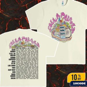 Lollapalooza In Chicago 2025 Merch Skyline Lineup Tee At Grant Park On July 31 – Aug 3 Fan Gifts Classic Two Sides T-Shirt