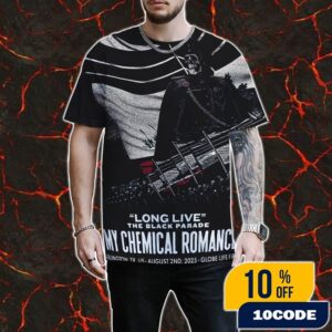 Long Live The Black Parade My Chemical Romance At Arlington TX US August 2nd 2025 Event Poster At Globe Life Field All Over Print Graphic T-Shirt, Hoodie