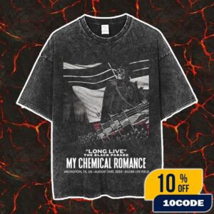 Long Live The Black Parade My Chemical Romance At Arlington TX US August 2nd 2025 Event Poster At Globe Life Field Vintage Washed Unisex T-Shirt