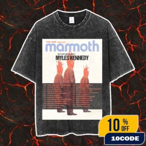 Mammoth The End 2025 US Tour Poster Tour Dates With Very Special Guest Myles Kennedy Vintage Washed Unisex T-Shirt