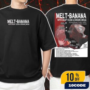 Melt-Banana SLinGShot Tour 2025 US West Coast November Tour Dates With Deaf Club And Dream Mega Japanese Noise Rock Poster Artwork Unisex T-Shirt Merchandise