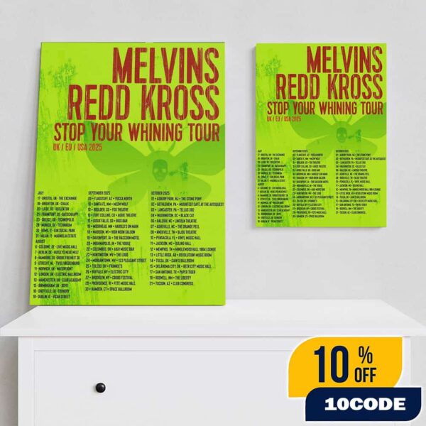Melvins And Redd Kross Stop Your Whining Tour UK EU USA 2025 Poster Tour Dates Poster Canvas