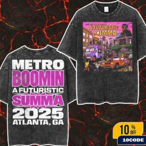 Metro Boomin A Futuristic Summa Cover Merch Tee At Atlanta Georgia 2025 Wash Two Sides T-Shirt