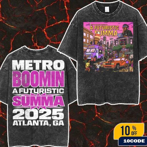 Metro Boomin A Futuristic Summa Cover Merch Tee At Atlanta Georgia 2025 Wash Two Sides T-Shirt