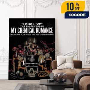 My Chemical Romance Long Live The Black Parade August 15th 2025 At Citizens Bank Park Philadelphia Poster Event Artwork By Edgar Jimenez Poster Canvas Home Decor