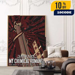 My Chemical Romance Long Live The Black Parade Event Poster August 8th 2025 At MetLife Stadium New Jersey US Artwork By Edgar Jimenez Poster Canvas Home Decor