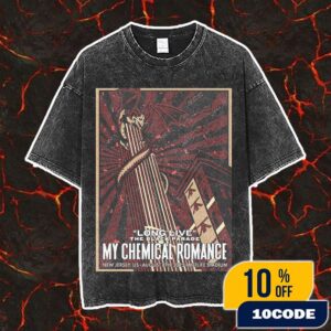 My Chemical Romance Long Live The Black Parade Event Poster August 8th 2025 At MetLife Stadium New Jersey US Artwork By Edgar Jimenez Vintage Washed Unisex T-Shirt