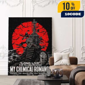 My Chemical Romance Long Live The Black Parade Tour On August 22nd 2025 At Toronto Canada Rogers Centre Poster Artwork By Edgar Jimenez Poster Canvas
