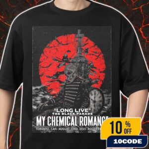 My Chemical Romance Long Live The Black Parade Tour On August 22nd 2025 At Toronto Canada Rogers Centre Poster Artwork By Edgar Jimenez Unisex T-Shirt