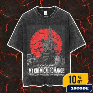 My Chemical Romance Long Live The Black Parade Tour On August 22nd 2025 At Toronto Canada Rogers Centre Poster Artwork By Edgar Jimenez Washed T-Shirt