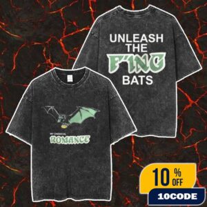 My Chemical Romance Philadelphia 2025 Event Tee August 15 Unleash The F’ing Bats Merch Unisex Two Sided Washed T-Shirt