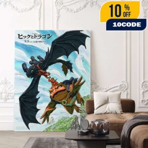 Naruto x How To Train Your Dragon Collaboration Art By Masashi Kishimoto Poster Canvas Home Decor